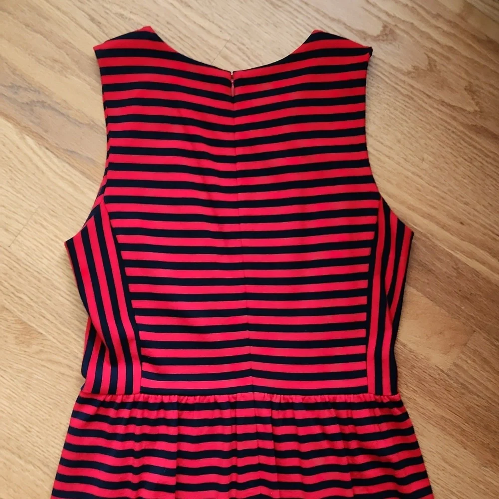 J. Crew size XS sleeveless dress, striped navy/ red - Picture 7 of 12